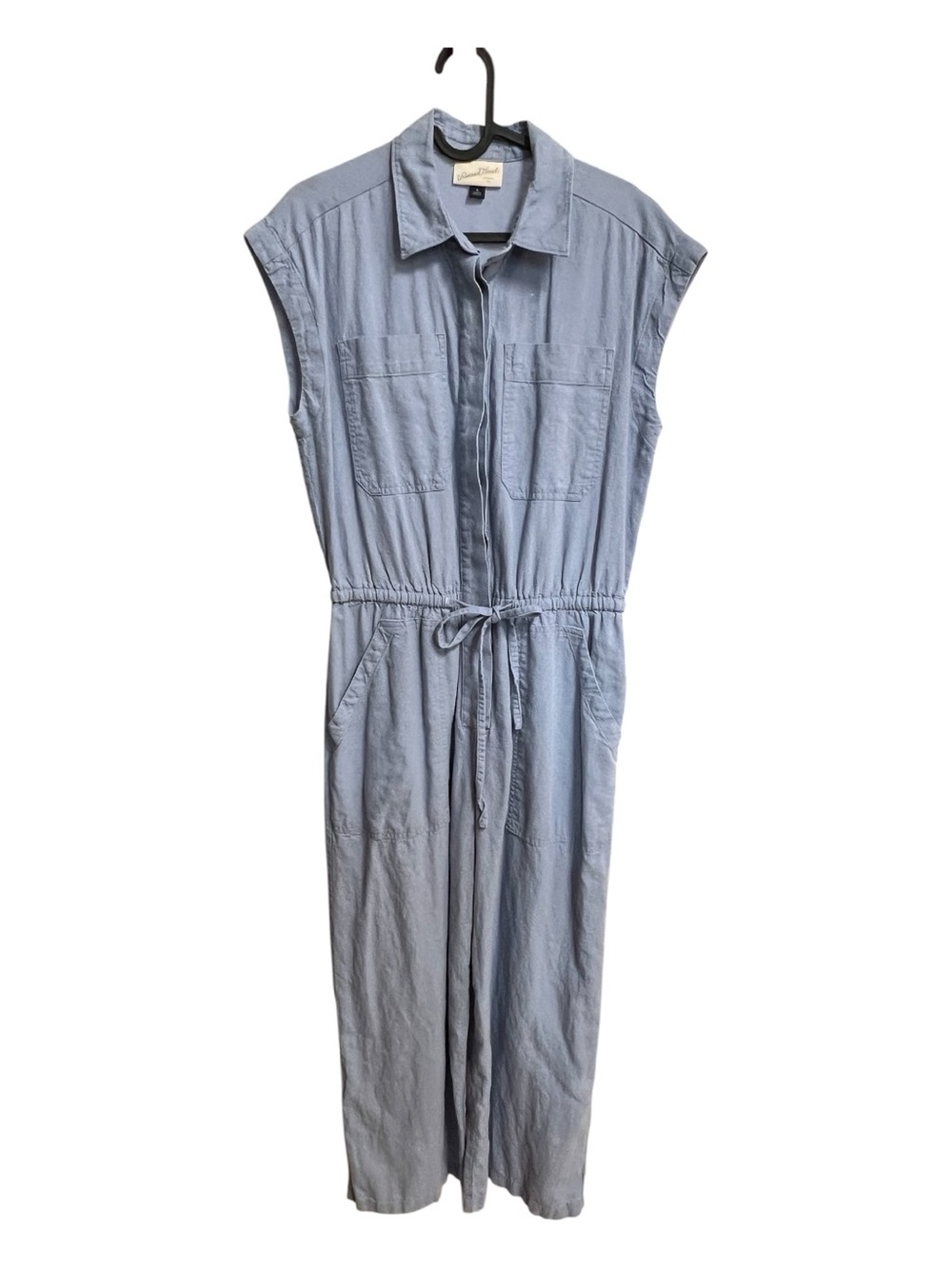 EUC Universal Thread Blue Linen Blend Jumpsuit | Size 6